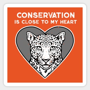 Leopard Conservation Heart Magnet